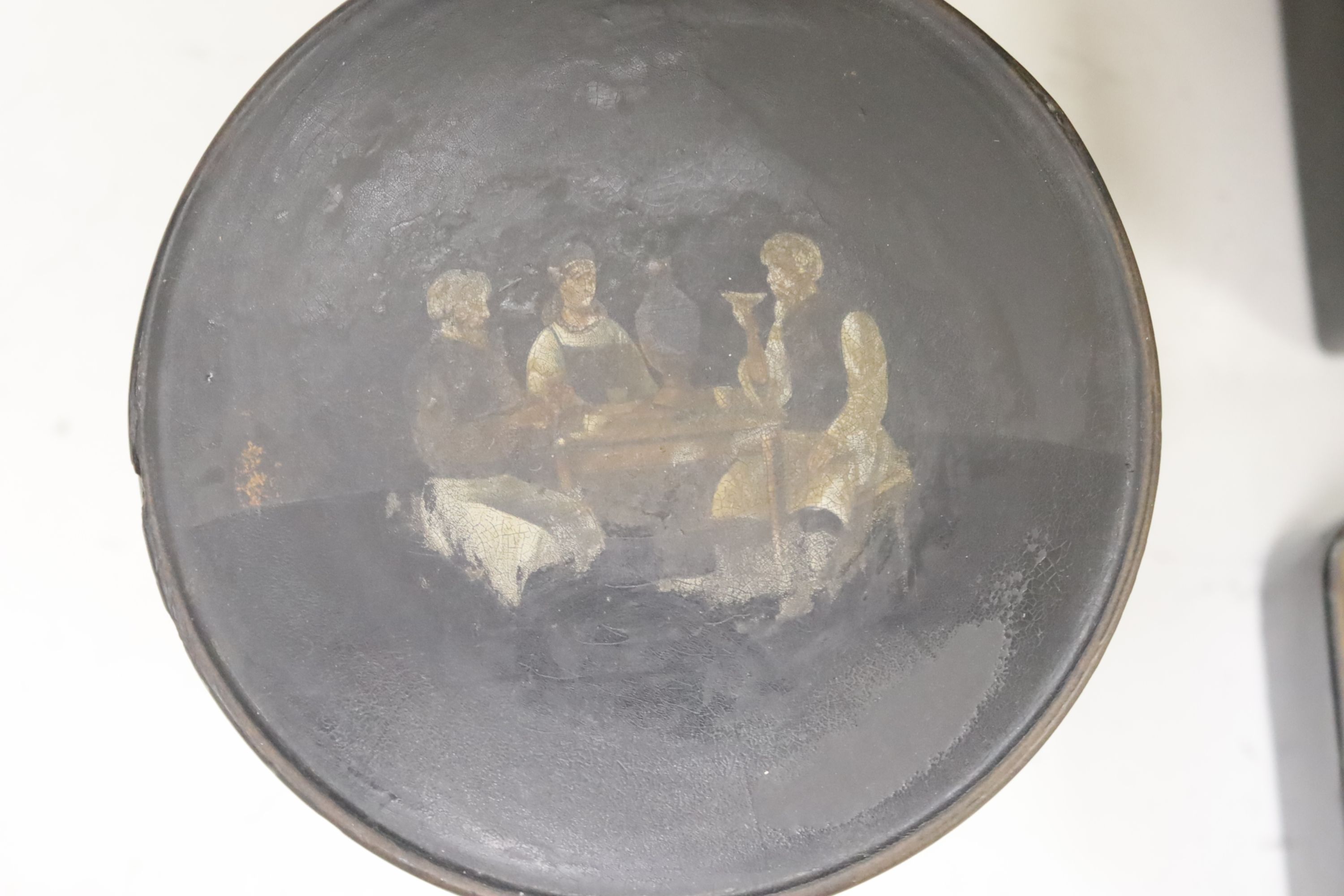 A collection of six Russian and European lacquer boxes, largest 14 x 9cm 9cm high, together with a papier mache snuff box and another decorative box (8)